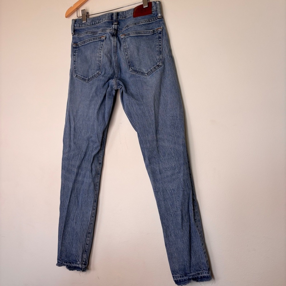 Frame‎ Le Nouveau Straight Leg Acid Wash Denim Jeans Raw Hem 1980s Size 30 - Picture 2 of 7